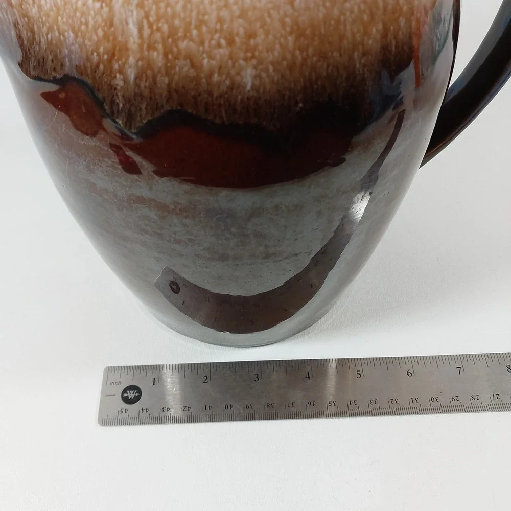 Vintage Kathy Kale Large 3 Quart Brown Drip‎ Pottery Pitcher